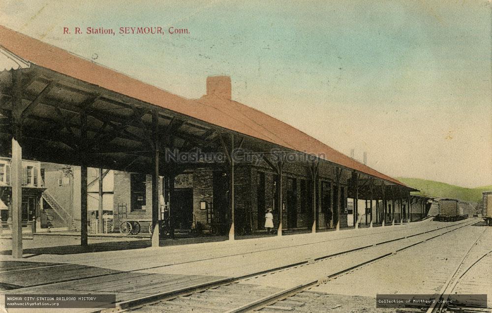 Postcard: Railroad Station, Seymour, Connecticut
